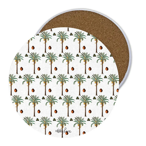Ceramic Coaster S/4 Round Royal Palms 1