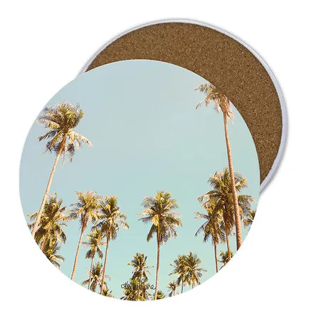 Ceramic Coaster S/4 Round Royal Palms 4