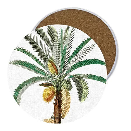 Ceramic Coaster S/4 Round Royal Palms 6