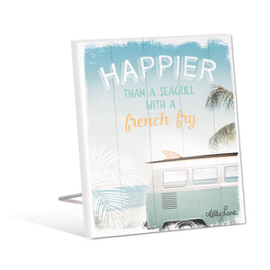 Sentiment Plaque 12x15 3D Wanderlust HAPPIER