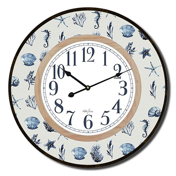 Clock 60cm Indigo Seas Pattern