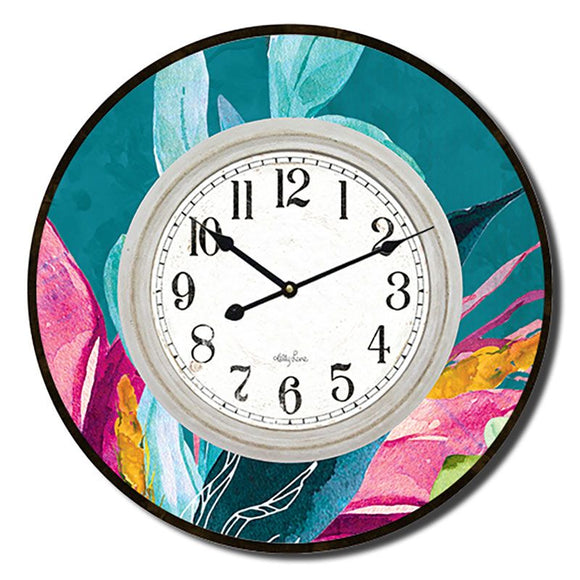 Clock 60cm Colourful Birds Magenta