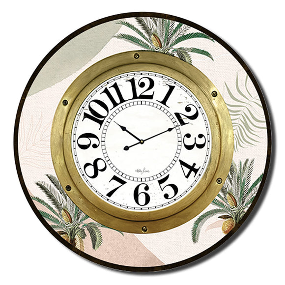 Clock 60cm Royal Palms BRASS