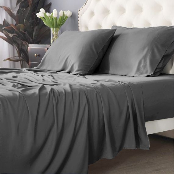 Park Avenue 500 Thread count Natural Bamboo Cotton Sheet Set - Charcoal