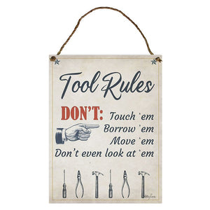 Hanging Tin Tools Rules 30x40