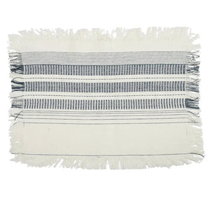 Dash Cotton Placemat 35x48cm White/Navy