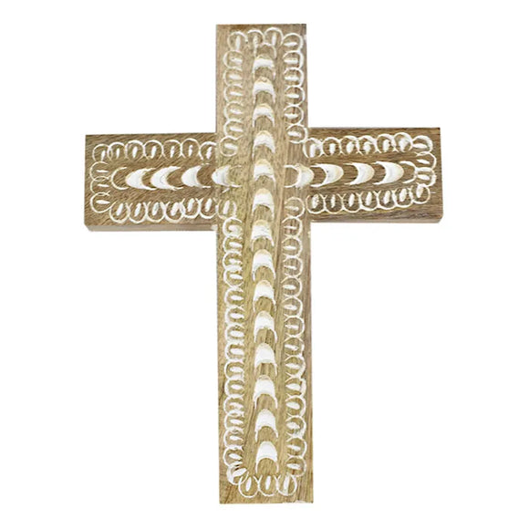 Dakota Wood Cross 15x20cm- White Wash