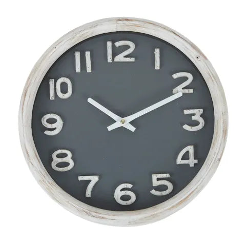 Cedricka Wood Clock 32.5cm White/Grey