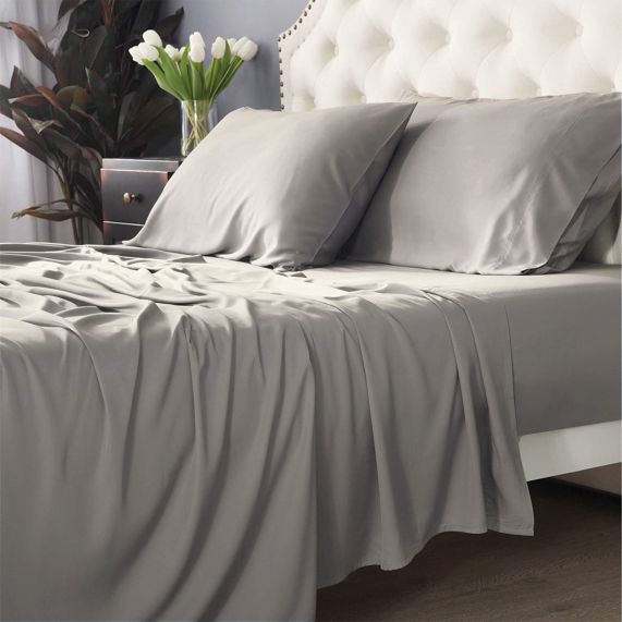 Park Avenue 500 Thread count Natural Bamboo Cotton Sheet Set - Pewter